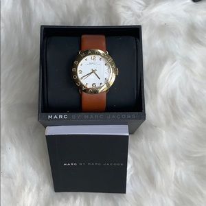 Marc Jacobs NWOT Brown Leather Gold Watch